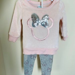Disney Baby Pink/Grey Minnie Mouse Set Infant 18m